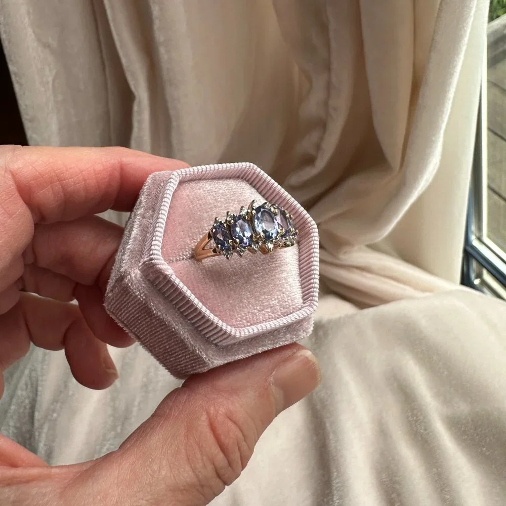 Tanzanite and Diamond Ring 14K Yellow Gold - Picture 11 of 17